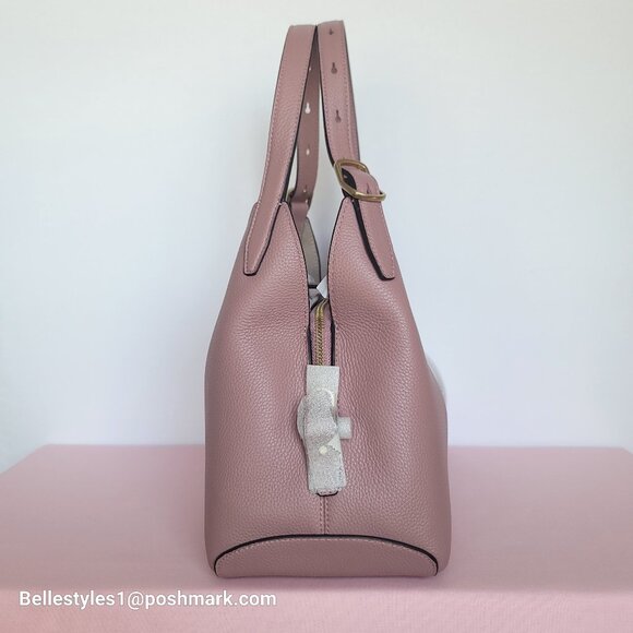 KATE SPADE Deco MEDIUM Pebbled Leather Crossbody Tote Bag- Dusk Rose⭐ - Picture 8 of 16